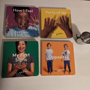 Lovevery Stainless Steel Open Drinking Cup & Books